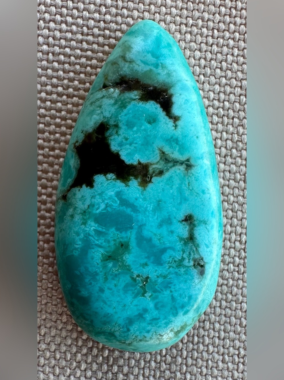 Teardrop Blue Green Turquoise Cabochon 15.9 Ct Loose Gemstone